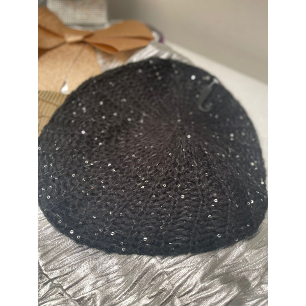 BONNET BÉRET TRICOT SEQUINS