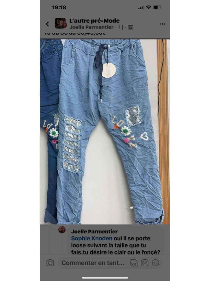 jeans structuré over pour bateaux 