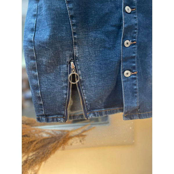 JUPE JEANS ZIP ET BOUTONS