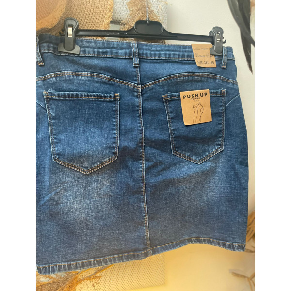 JUPE JEANS ZIP ET BOUTONS