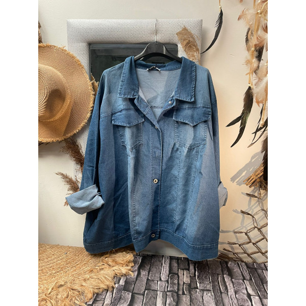 VESTE CHEMISE JEANS LONGUE