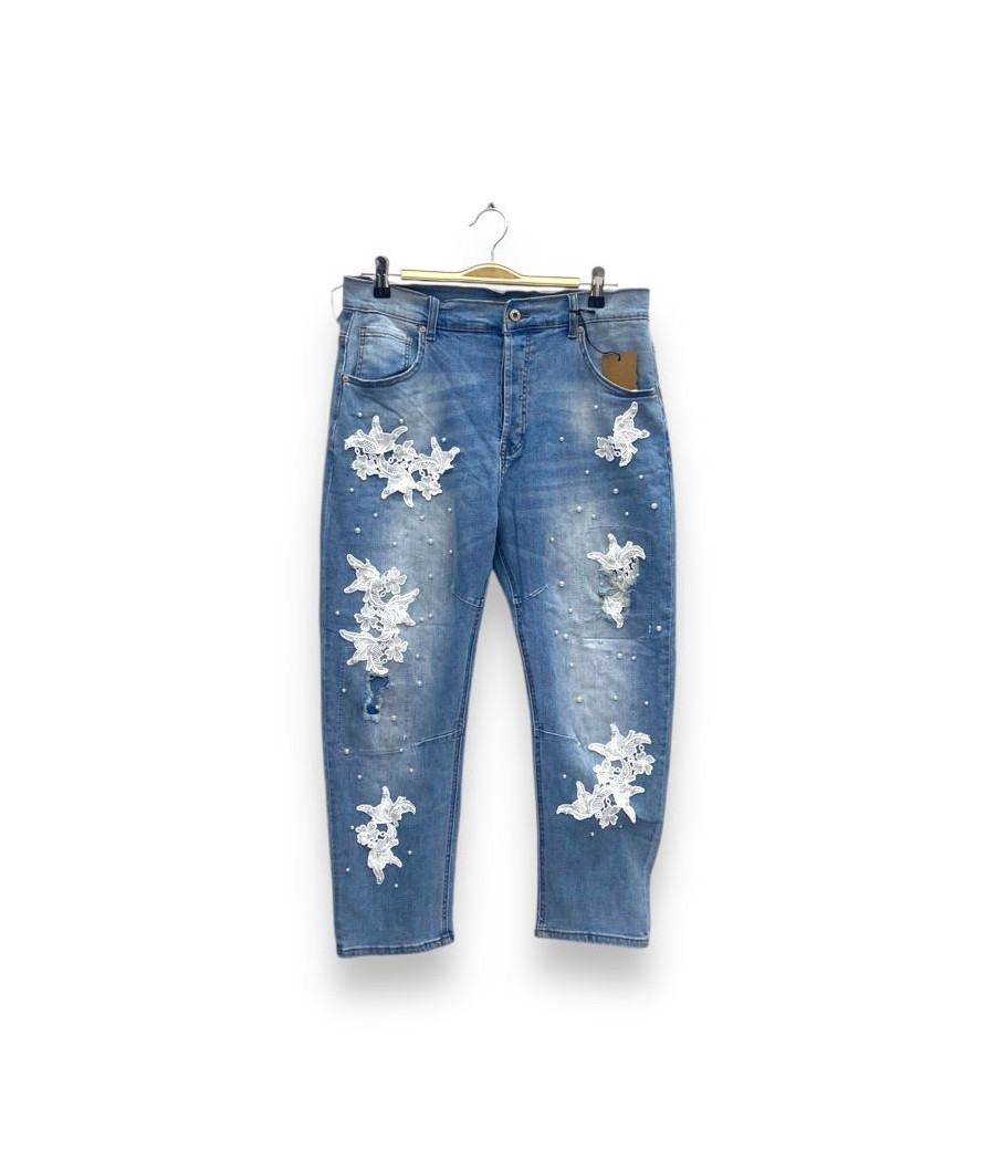 jeans jolie broderie